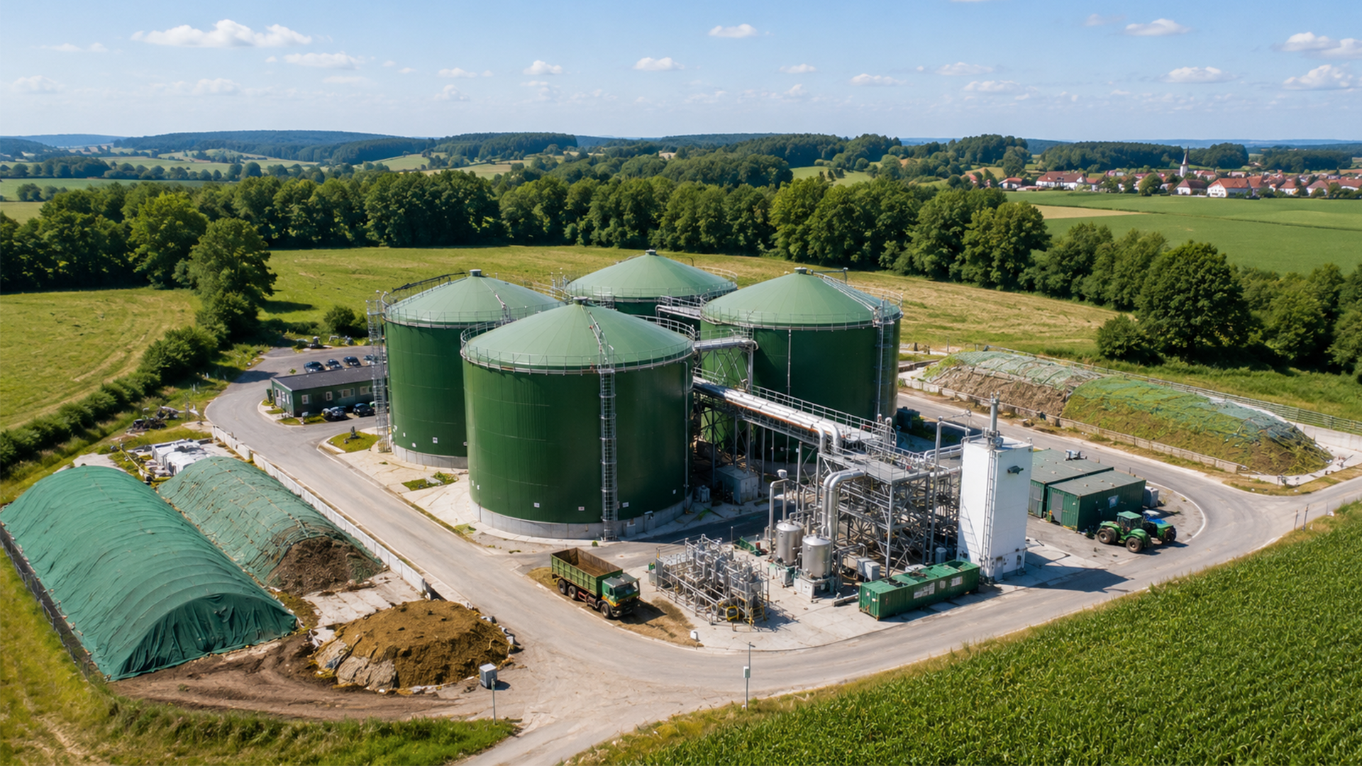 260623_CERTANIA_IFU-CERT_AI_biogas_plant_aerial_rural_landscape 260623_CERTANIA_IFU-CERT_AI_biogas_plant_aerial_rural_landscape